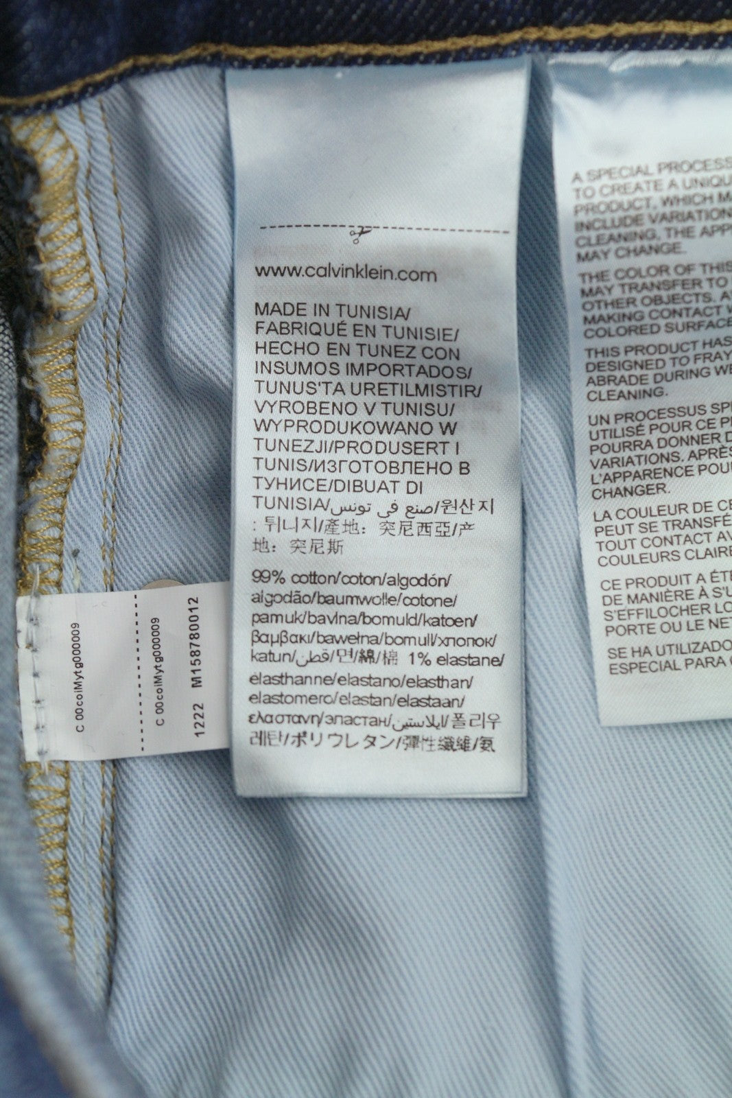 CALVIN KLEIN Slim Taper Men Jeans W28/L32 Blue Faded Distress