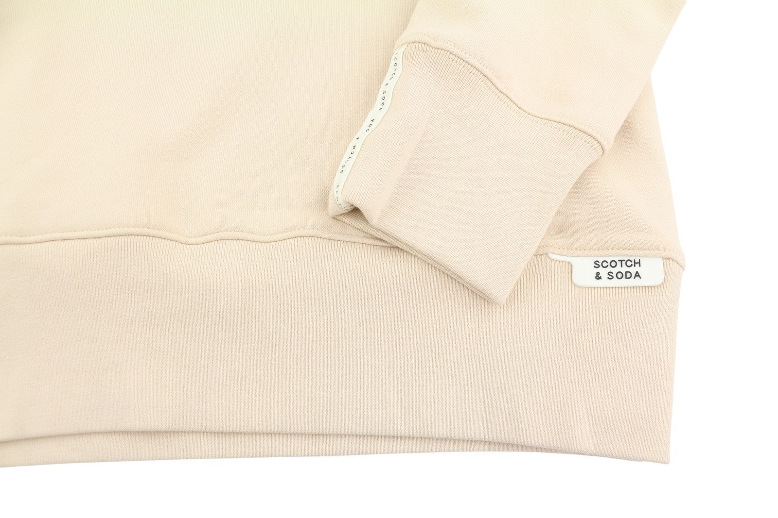 SCOTCH & SODA Men Hoodie L Beige Kangaroo Pocket Cotton Pull On