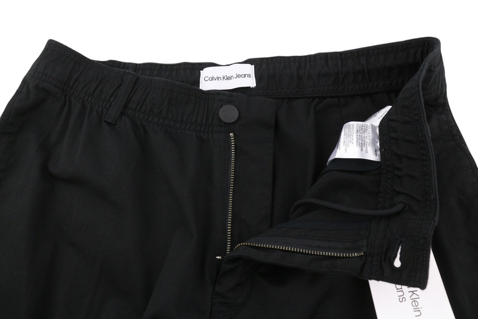 CALVIN KLEIN Straight Cargo Men Trousers M Black Patch Pocket Regular