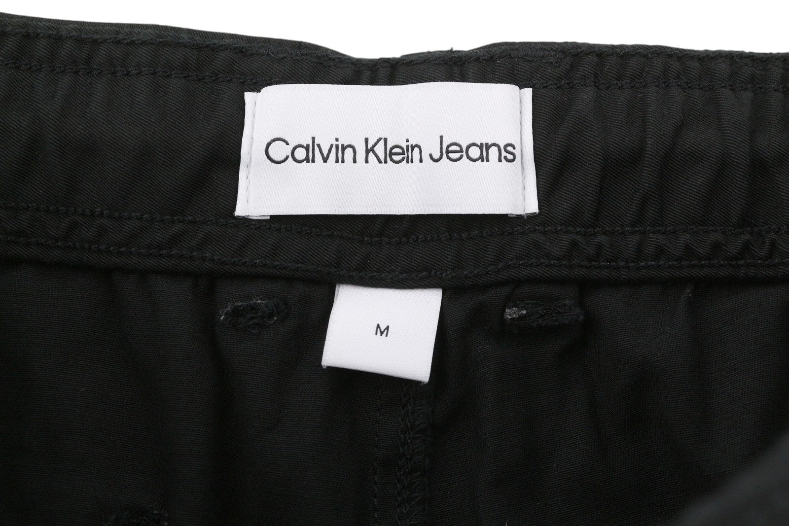 CALVIN KLEIN Straight Cargo Men Trousers M Black Patch Pocket Regular