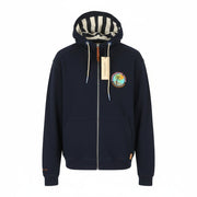 SCOTCH & SODA Men Hoodie M Dark Blue Organic Cotton Embroidered Full Zip