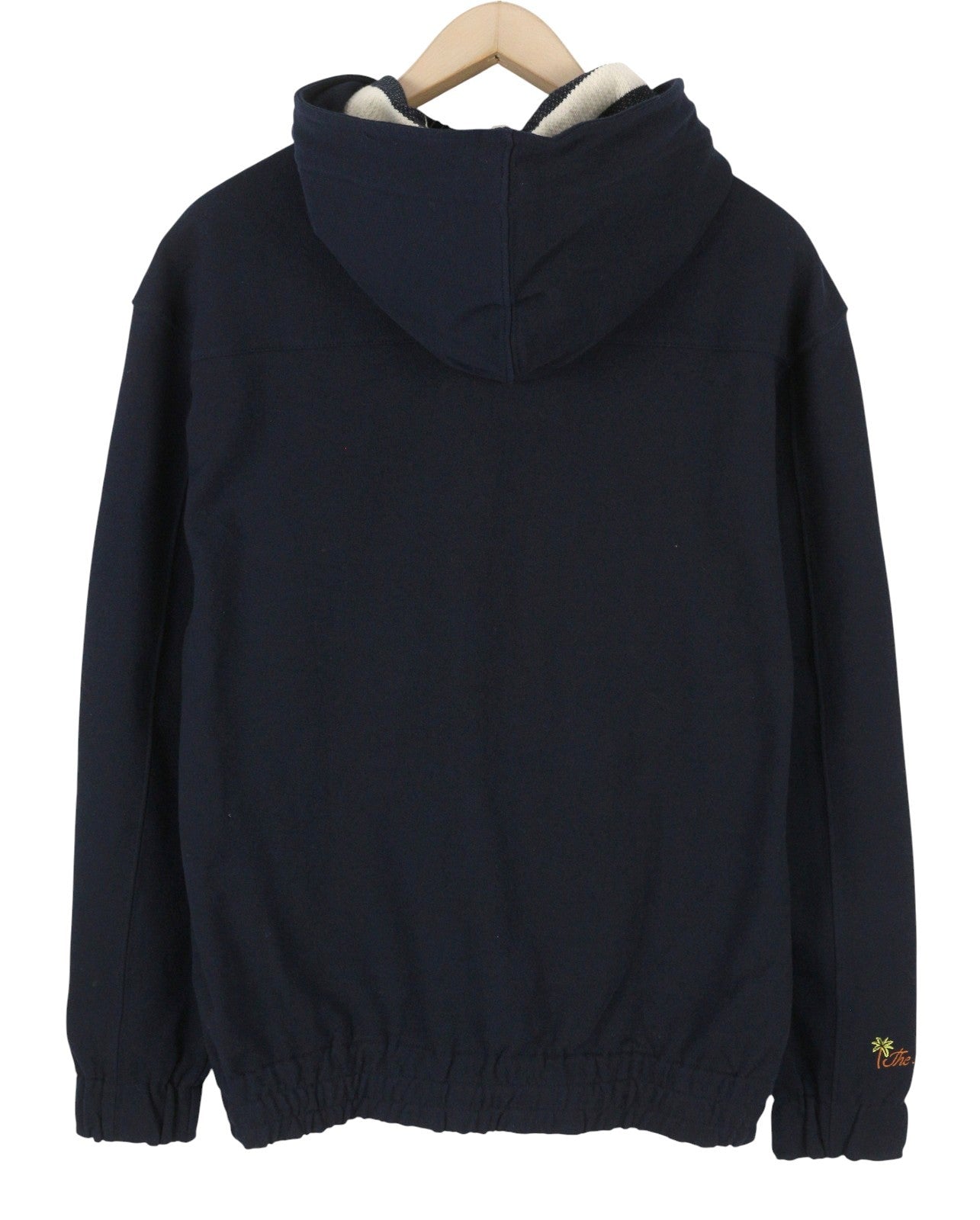 SCOTCH & SODA Men Hoodie M Dark Blue Organic Cotton Embroidered Full Zip
