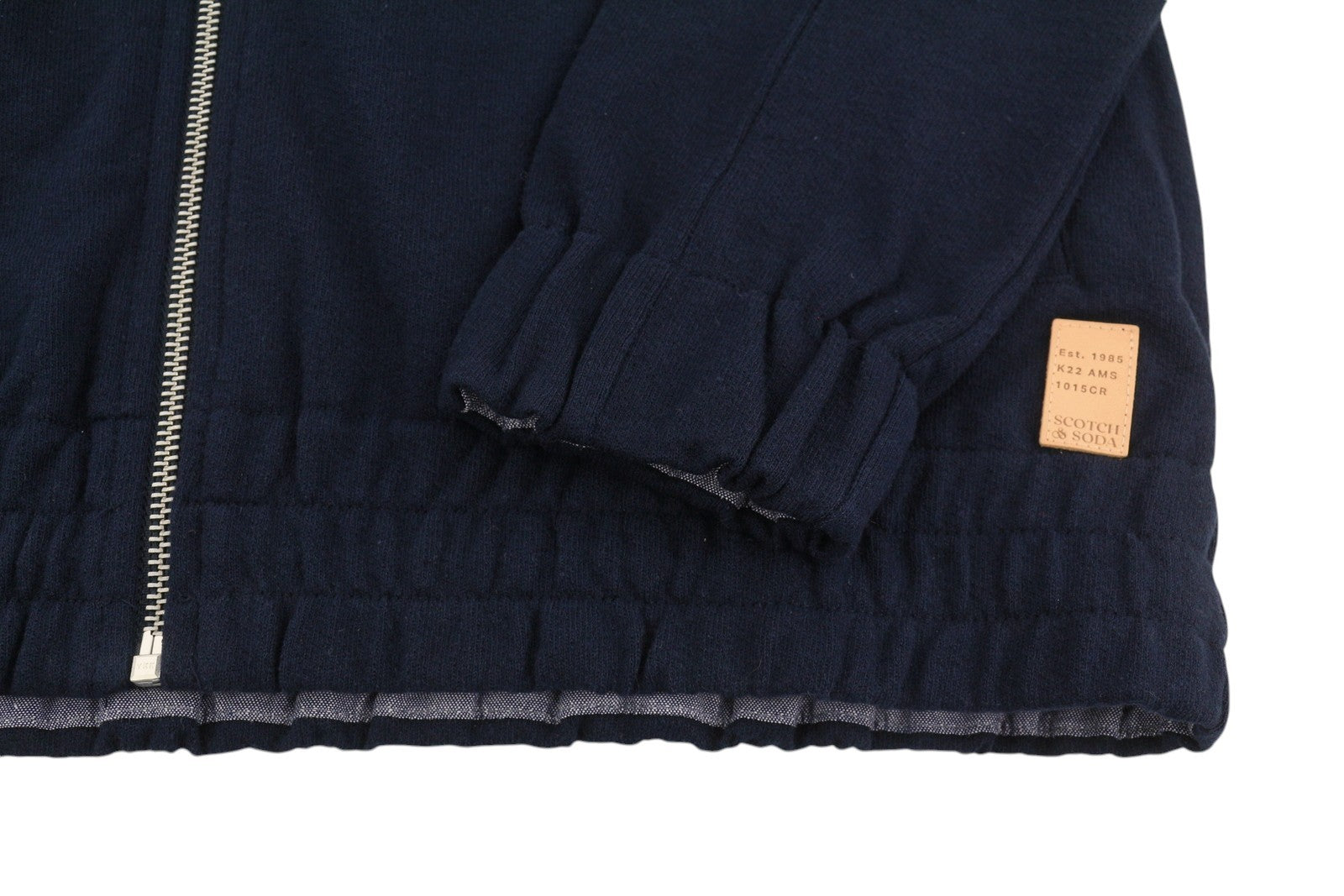 SCOTCH & SODA Men Hoodie M Dark Blue Organic Cotton Embroidered Full Zip