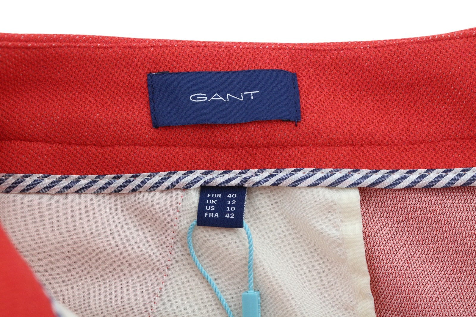 GANT TP Jersey Pique Cig Women Trousers EU40 Red Cropped Tech Prep Ankle