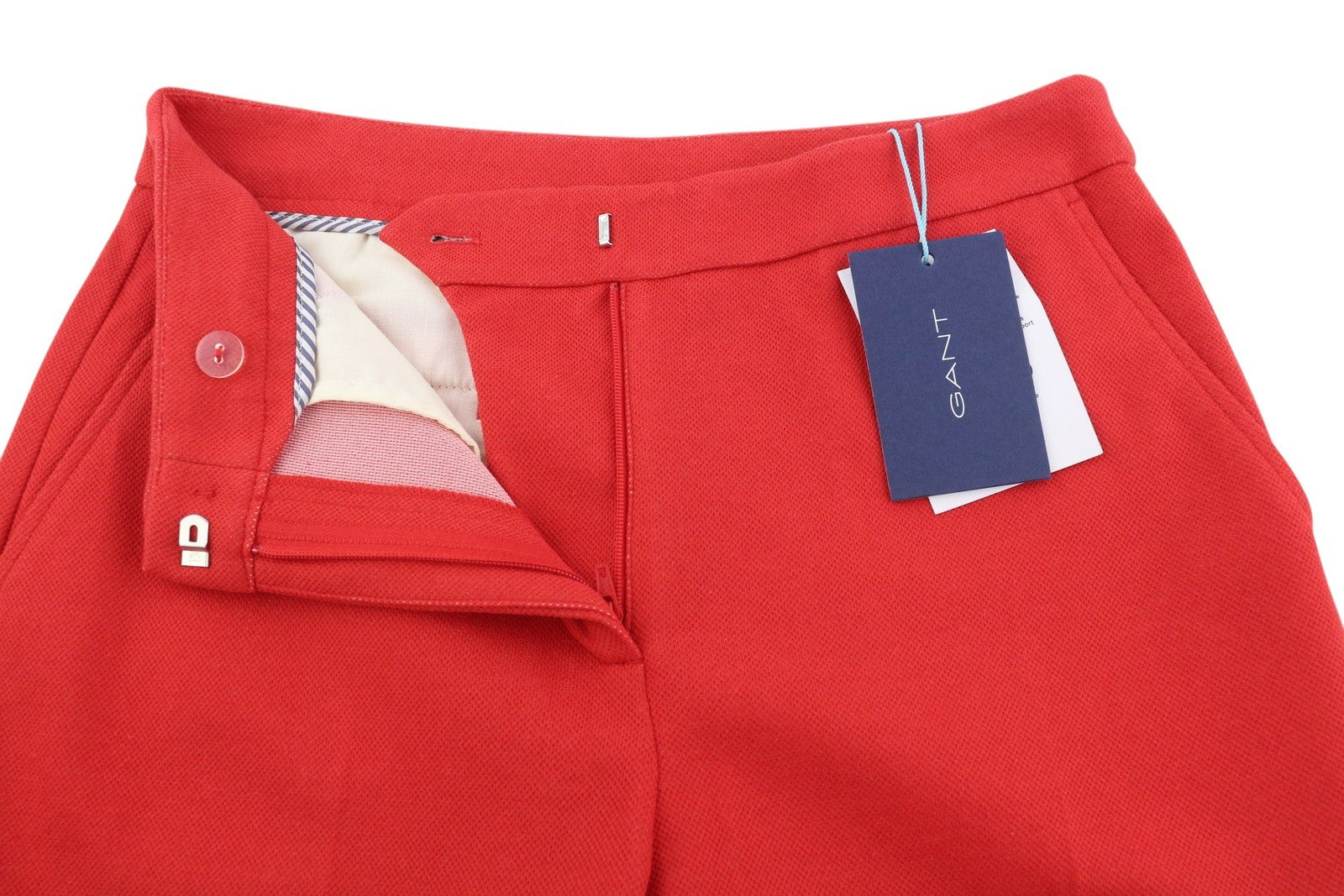 GANT TP Jersey Pique Cig Women Trousers EU36 Red Cropped Tech Prep Ankle