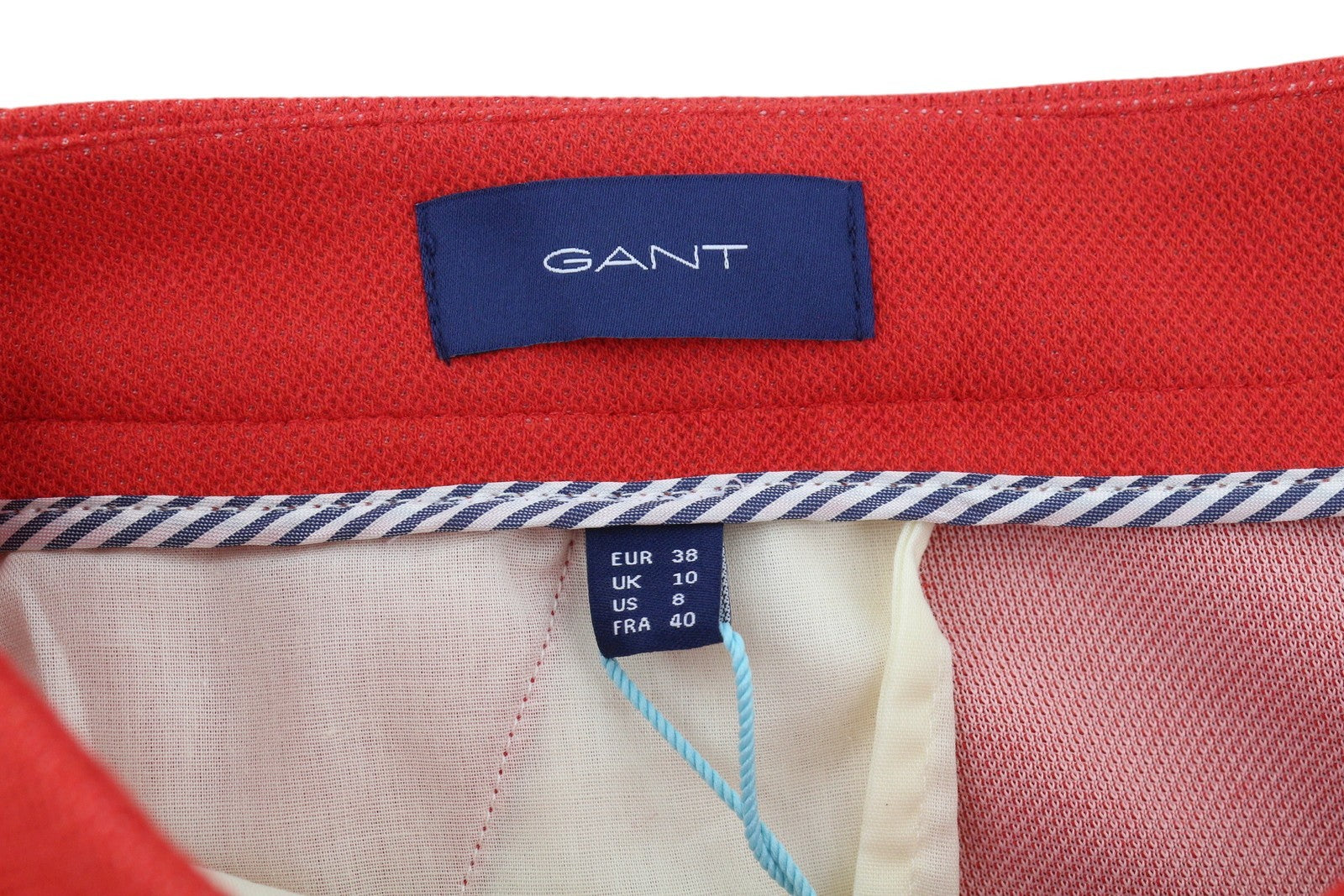 GANT TP Jersey Pique Cig Women Trousers EU38 Red Cropped Tech Prep Ankle