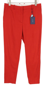 GANT Wool Classic Women Trousers EU40 Red Tapered Cropped Zip Fly