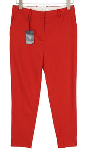 GANT Wool Classic Women Trousers EU36 Red Tapered Cropped Zip Fly