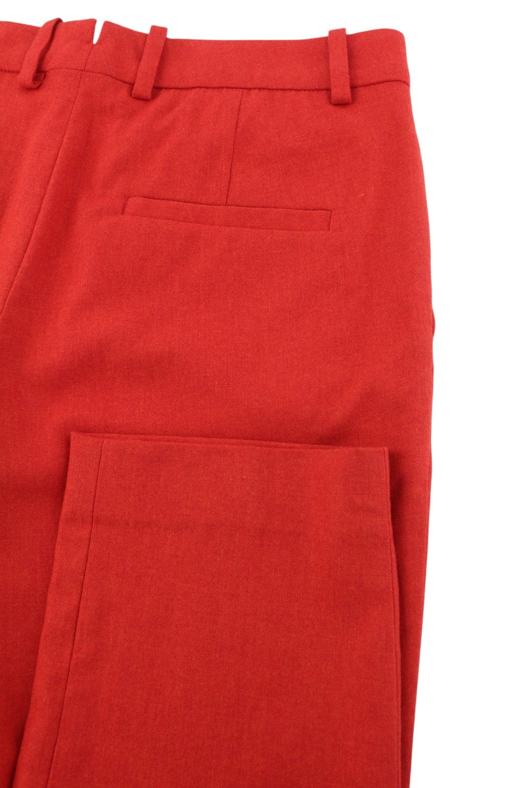 GANT Wool Classic Women Trousers EU36 Red Tapered Cropped Zip Fly