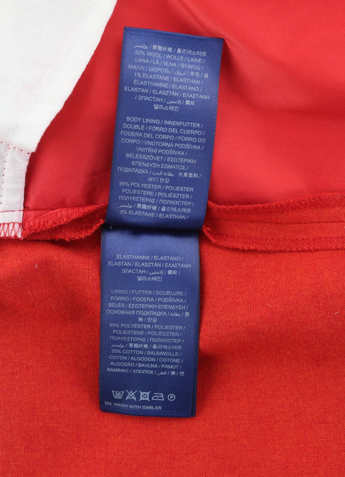 GANT Wool Classic Women Trousers EU36 Red Tapered Cropped Zip Fly