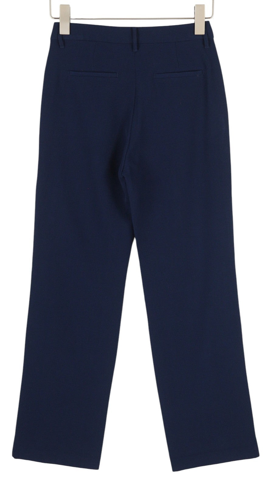 GANT Wide Drape Women Trousers EU34 Dark Blue Flat Zip Logo Casual