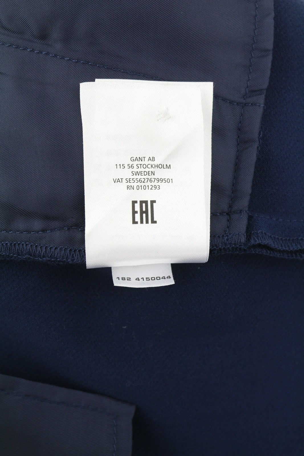 GANT Wide Drape Women Trousers EU34 Dark Blue Flat Zip Logo Casual