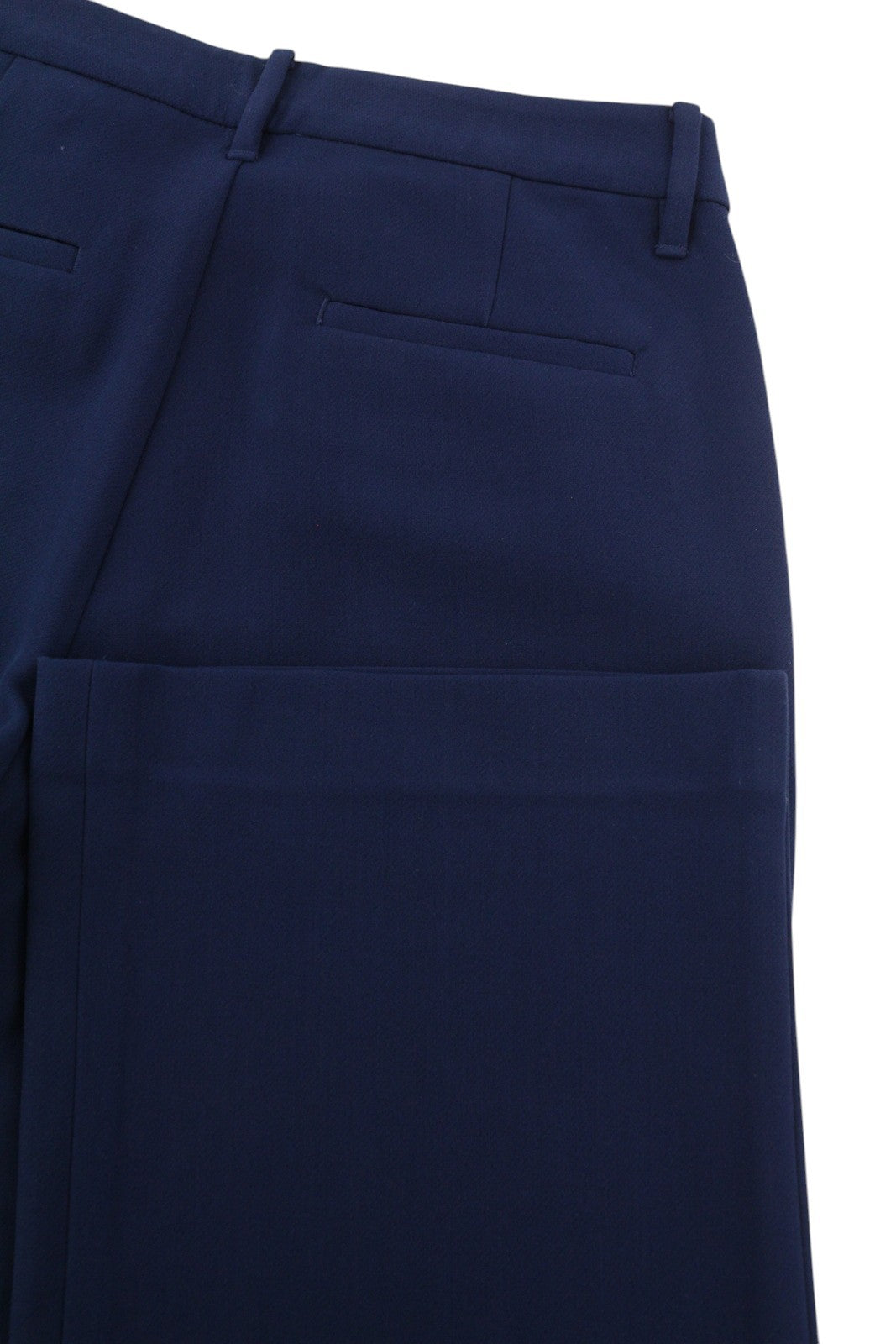 GANT Wide Drape Women Trousers EU34 Dark Blue Flat Zip Pocket Casual