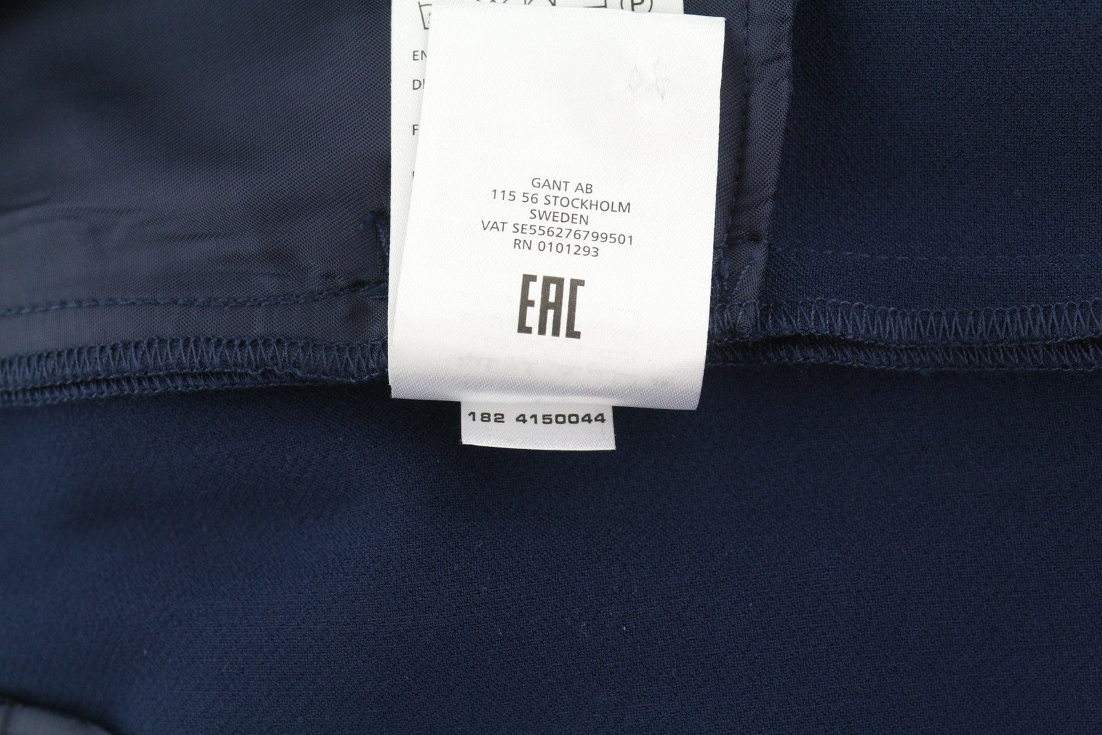 GANT Wide Drape Women Trousers EU34 Dark Blue Flat Zip Pocket Casual