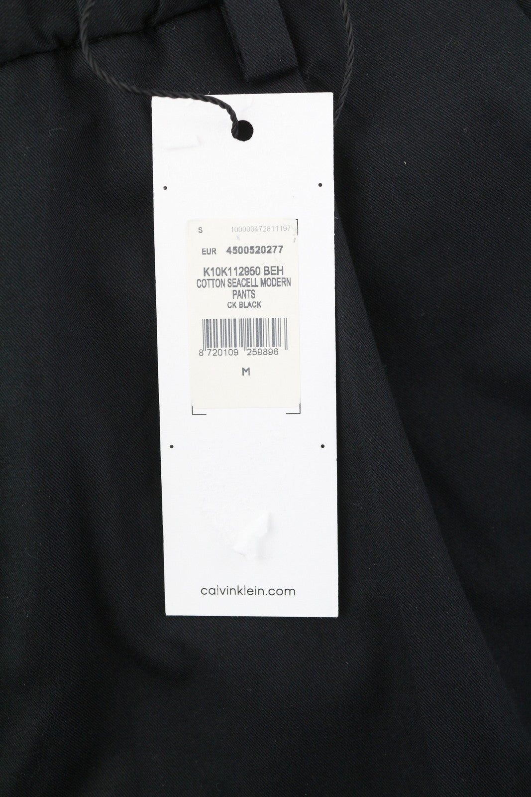 CALVIN KLEIN Cotton Seacell Modern Men Trousers M Black Pleated Chino RRP139