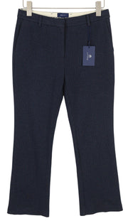 GANT Herringbone Jersey Women Trousers EU38 Blue Ankle Zip Casual