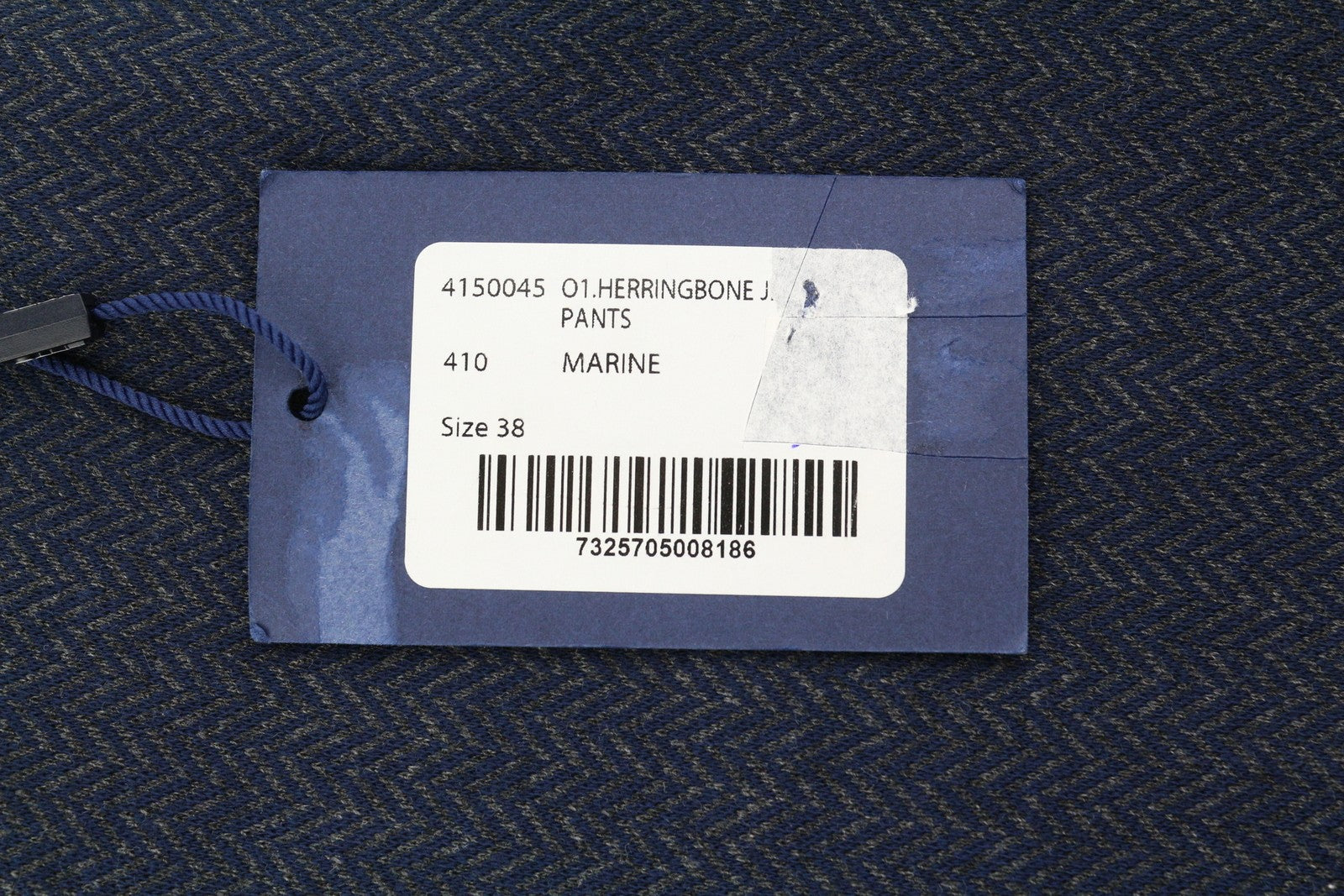 GANT Herringbone Jersey Women Trousers EU38 Blue Ankle Zip Casual