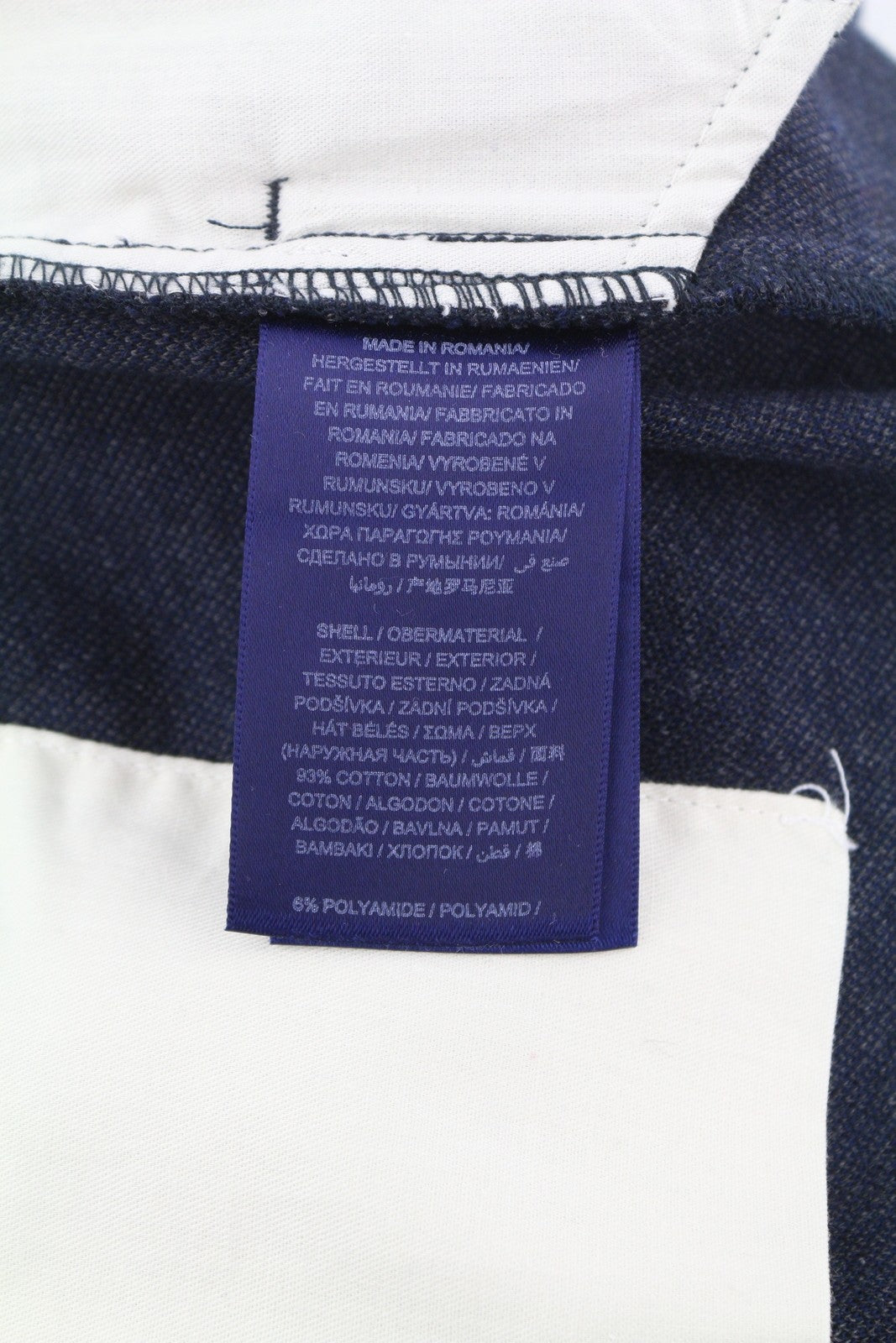 GANT Herringbone Jersey Women Trousers EU38 Blue Ankle Zip Casual