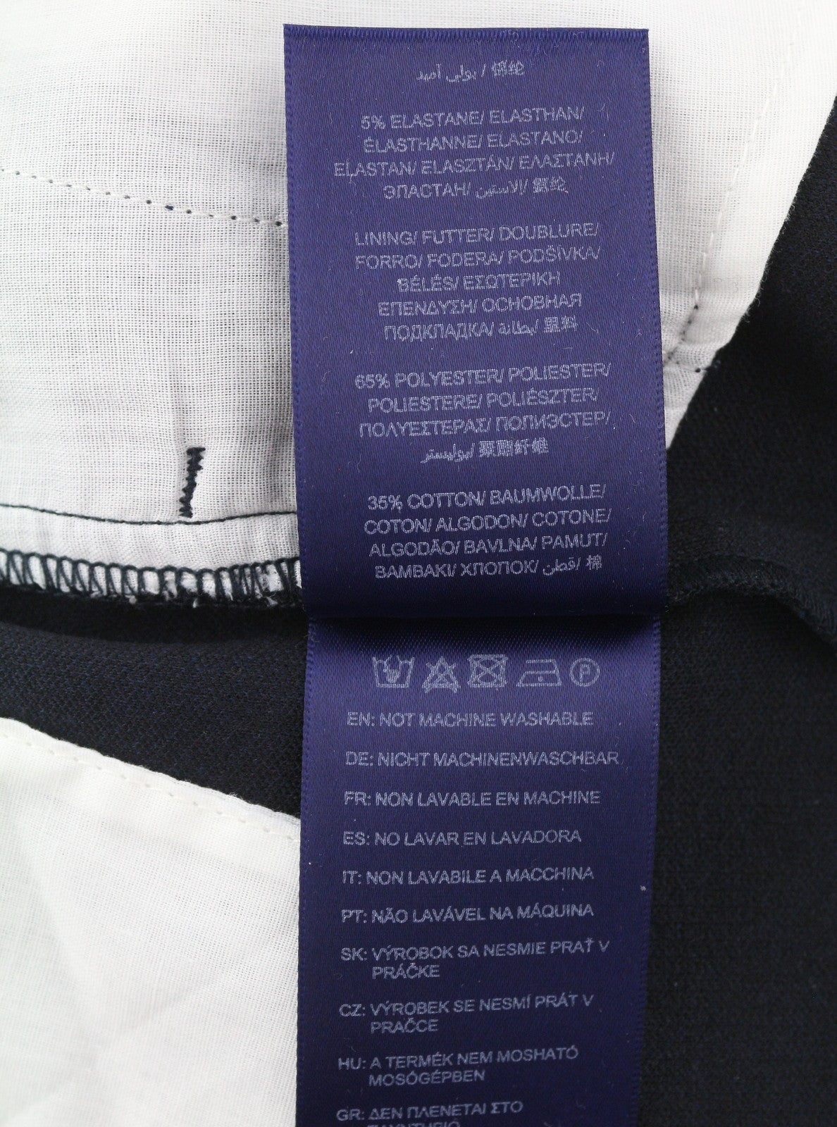 GANT Jersey Pique Women Trousers EU34 Blue Straight Ankle Fit