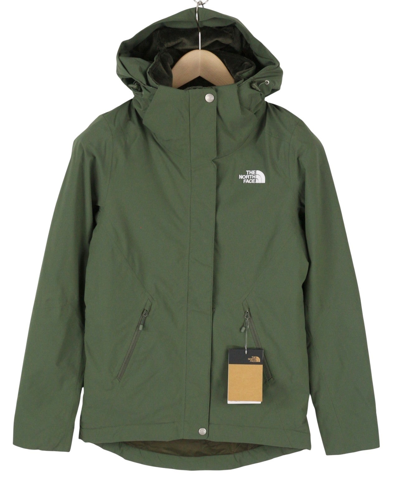 THE NORTH FACE Inlux Insulated Women Jacket XS Green Dryvent Waterproof Hooded