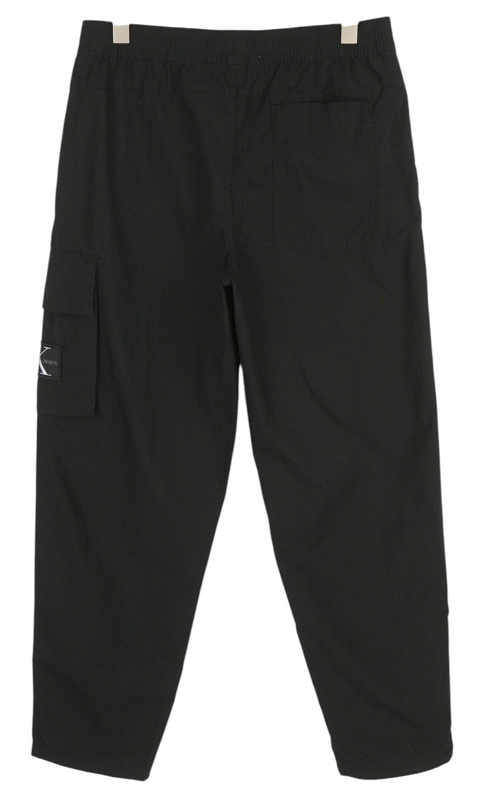 CALVIN KLEIN Utility Cotton Pop Men Trousers M Black Cargo Elastic Logo