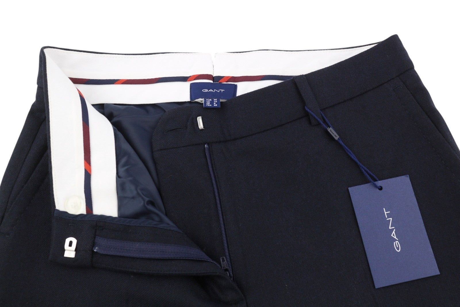 GANT Washable Str Wool Tapered Women Trousers EU36 Zip Classic