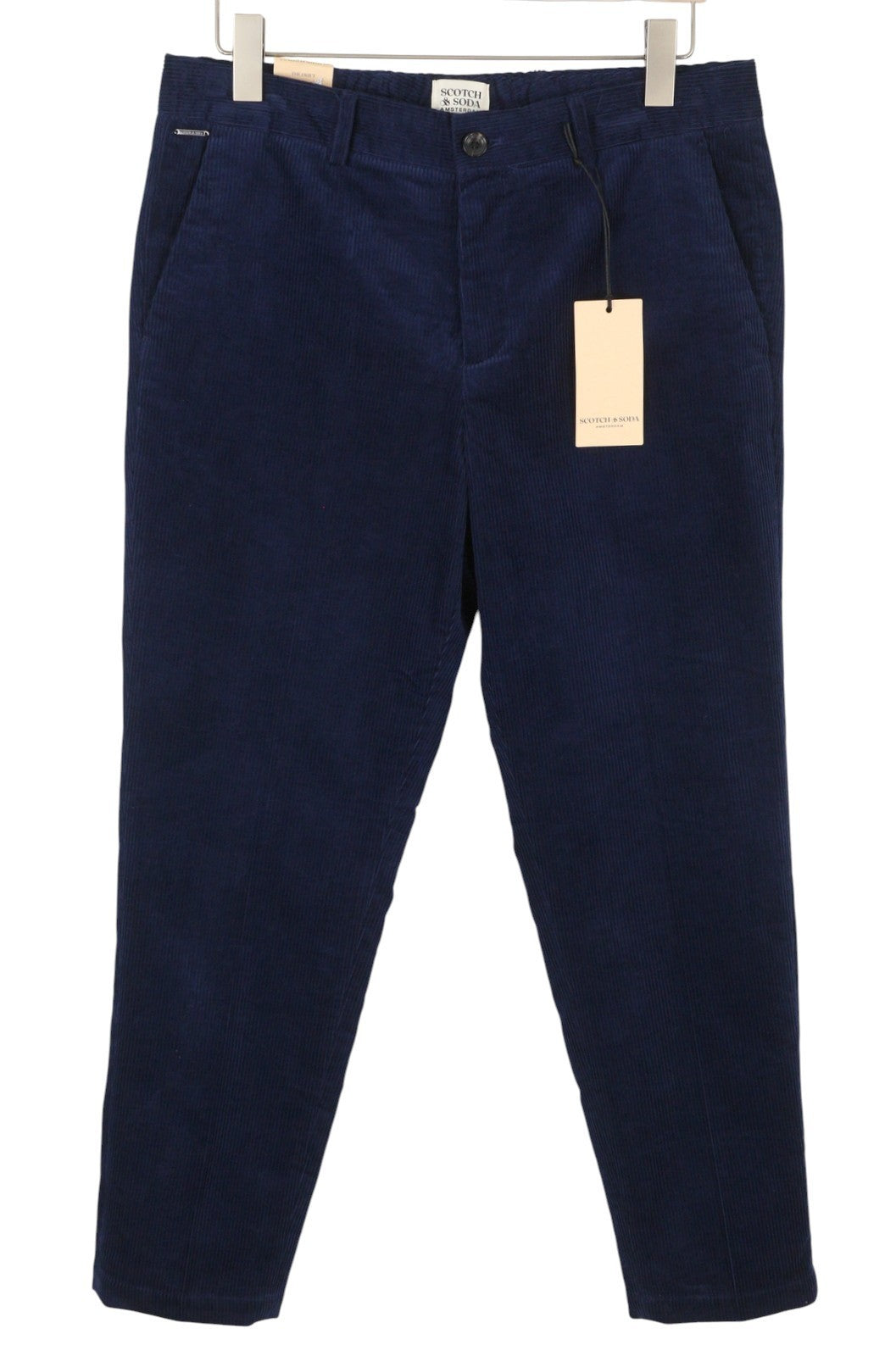 SCOTCH & SODA The Drift Men Trousers W31/L32 Blue Regular Tapered Fit Corduroy