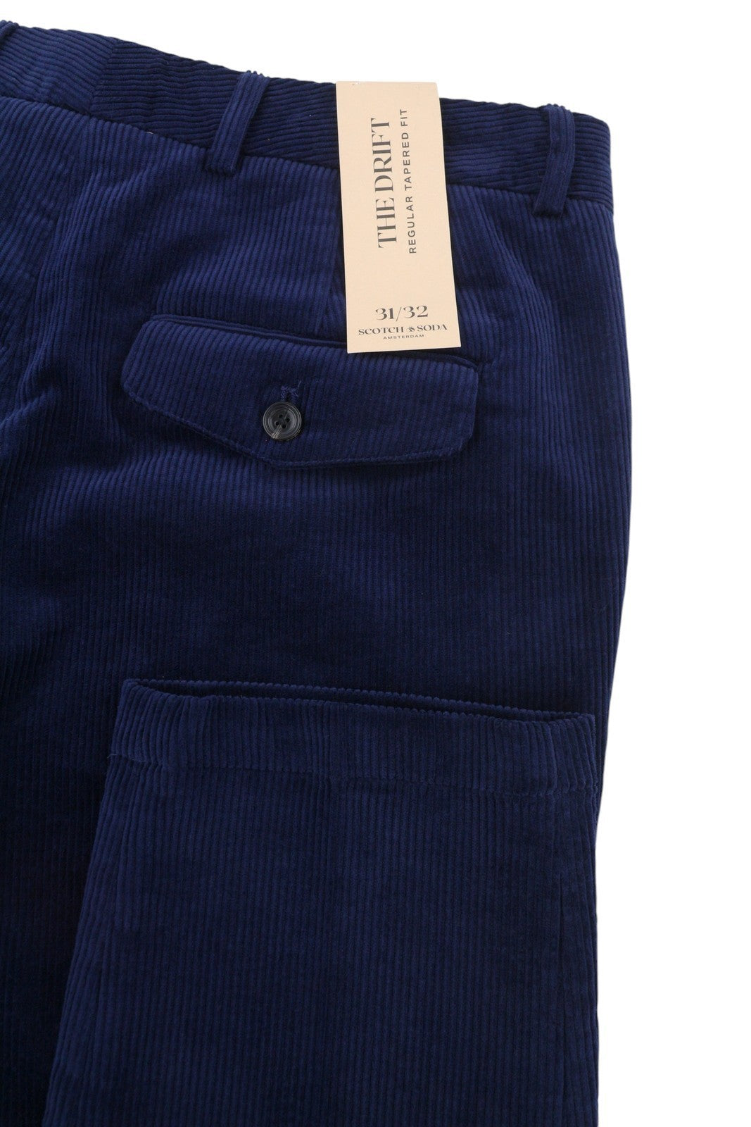 SCOTCH & SODA The Drift Men Trousers W31/L32 Blue Regular Tapered Fit Corduroy