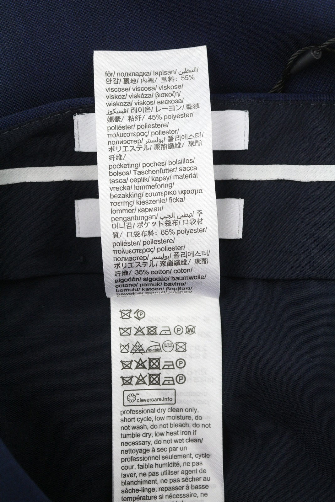 CALVIN KLEIN Stretch Wool Slim Men Trousers W30 Blue Flat Classic RRP139