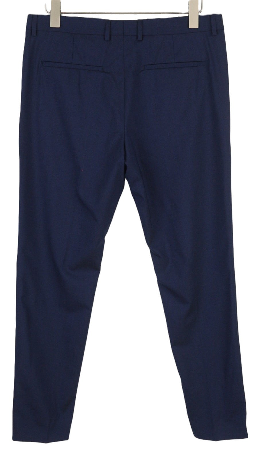 CALVIN KLEIN Stretch Wool Slim Men Trousers W38 Blue Flat Classic RRP139