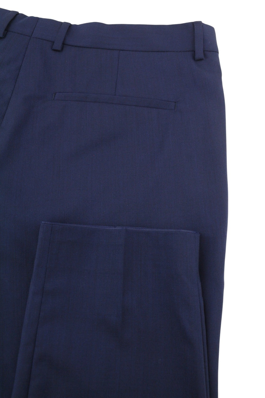 CALVIN KLEIN Stretch Wool Slim Men Trousers W38 Blue Flat Classic RRP139