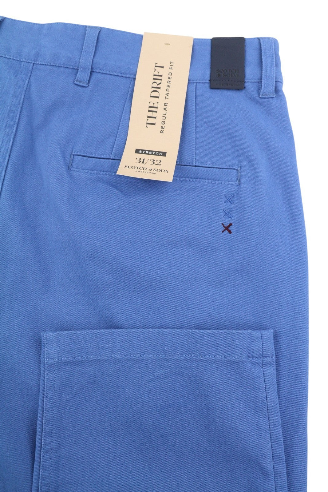 SCOTCH & SODA The Drift Men Trousers W31/L32 Blue Regular Tapered Fit Stretch