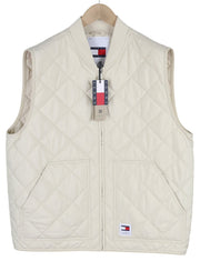 TOMMY HILFIGER Tjm Reg Entry Men Waistcoat 2XL White Quilted Padded RRP149
