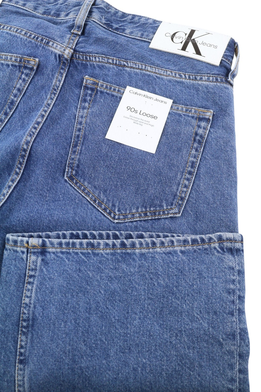 CALVIN KLEIN 90s Loose Cargo Men Jeans W30 Blue Denim Zip Casual