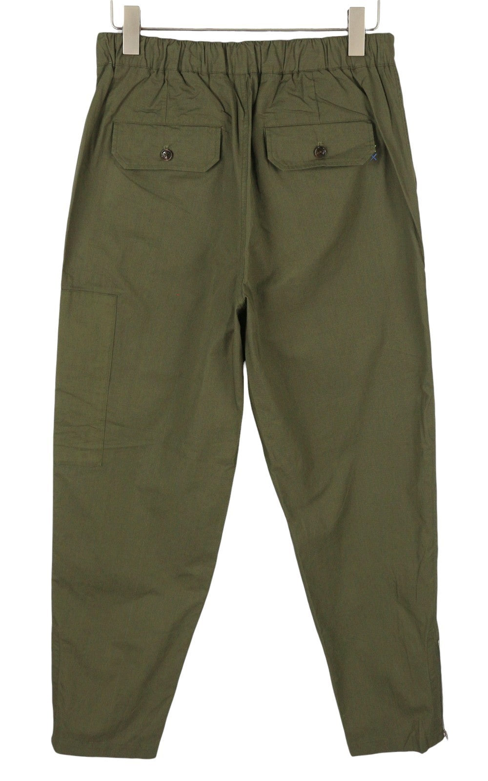 SCOTCH & SODA Men Trousers W33/L29 Green Elastic Drawstring Waist Zip Hems
