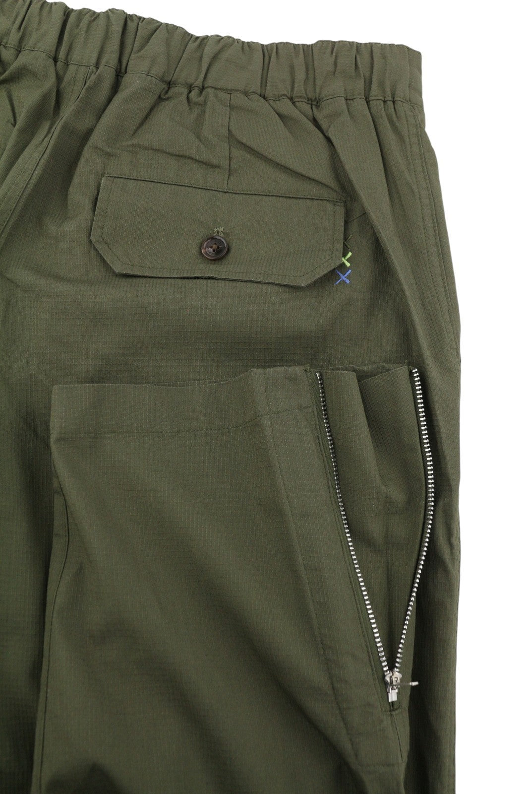 SCOTCH & SODA Men Trousers W33/L29 Green Elastic Drawstring Waist Zip Hems