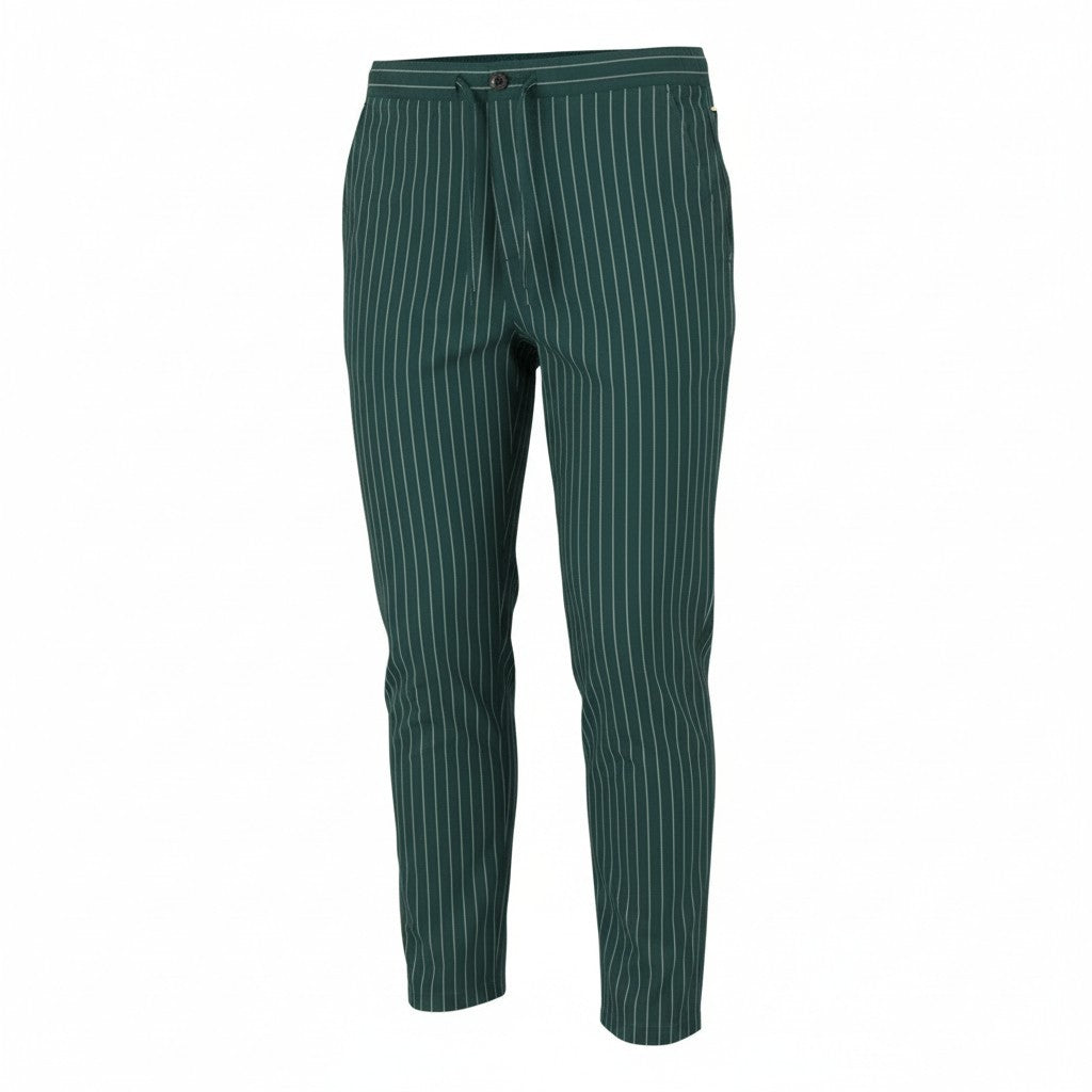 SCOTCH & SODA Fave Men Trousers W34/L28 Green Pinstripe Drawstring Waist Tapered