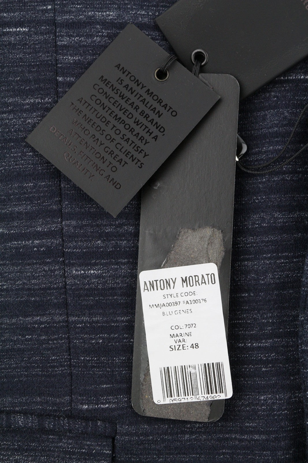 ANTONY MORATO Men Blazer M Blue Super Slim Half Lined Notch Button