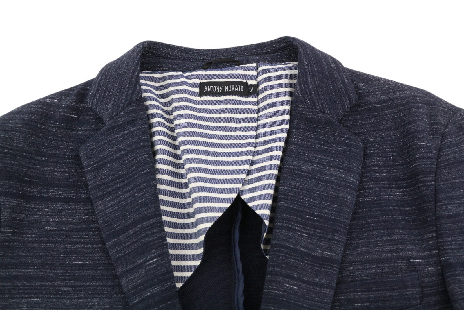 ANTONY MORATO Men Blazer M Blue Super Slim Half Lined Notch Button