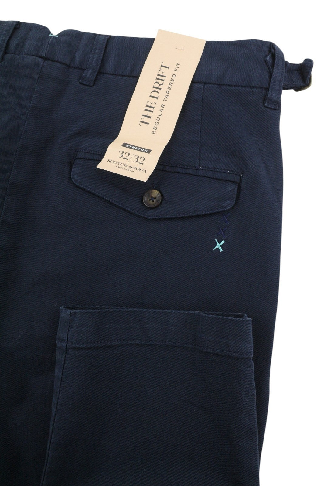SCOTCH & SODA The Drift Men Trousers W32/L32 Dark Blue Regular Tapered Stretch
