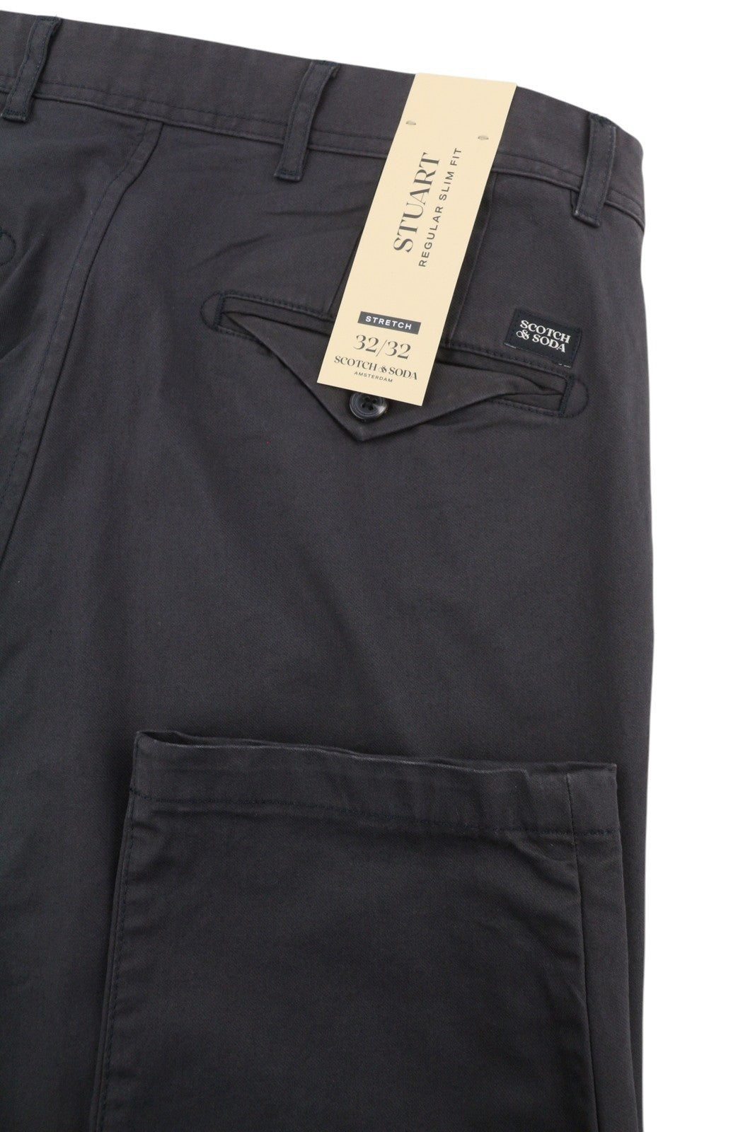 SCOTCH & SODA Stuart Men Trousers W32/L32 Grey Regular Slim Fit Zip Fly