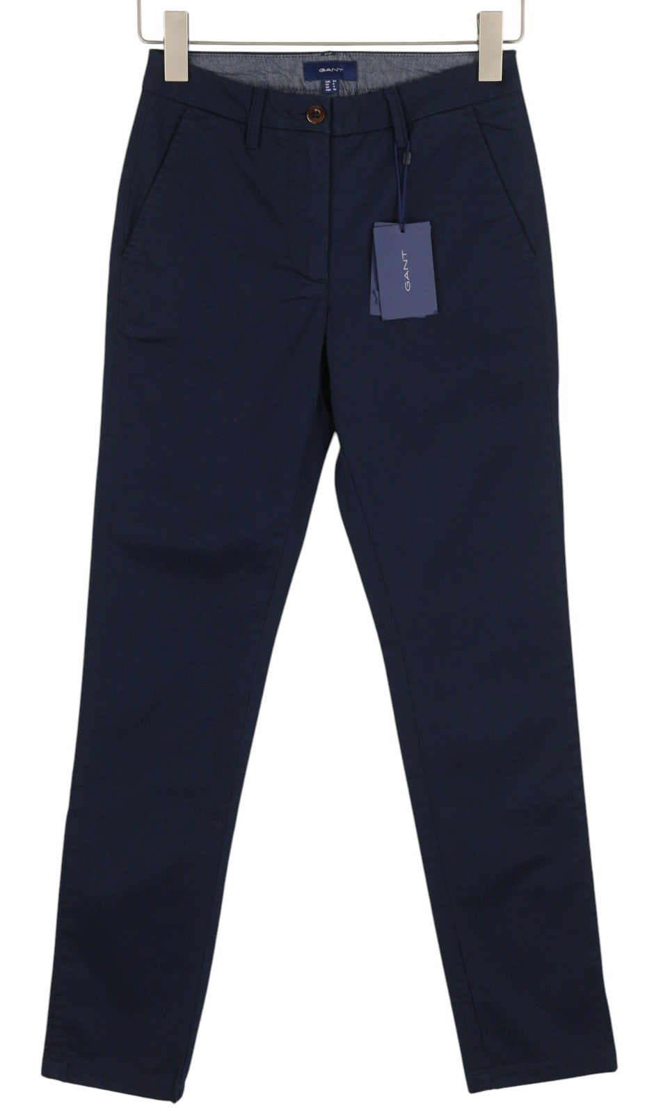 GANT Slim Classic Chino Women Trousers EU34 Dark Blue Zip Fly Casual