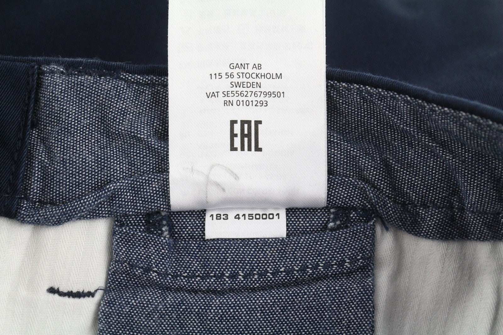 GANT Slim Classic Chino Women Trousers EU34 Dark Blue Zip Fly Casual