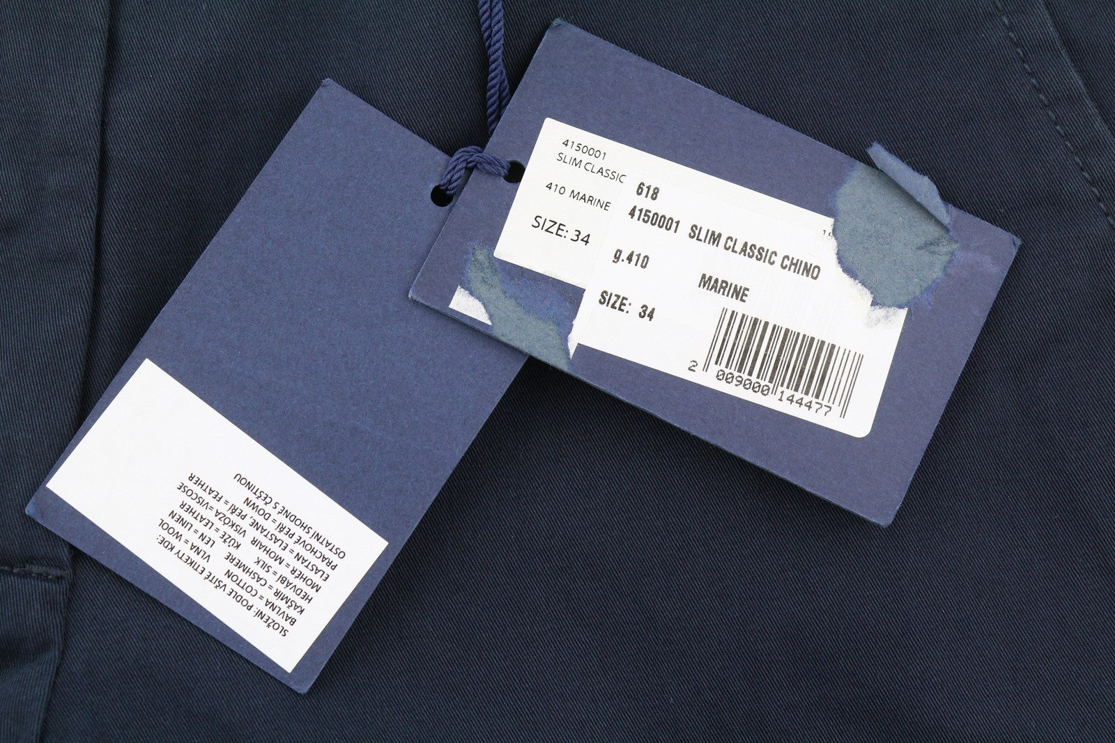 GANT Slim Classic Chino Women Trousers EU34 Dark Blue Zip Fly Casual