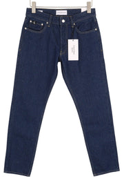 CALVIN KLEIN Authentic Straight Men Jeans W29/L32 Dark Blue Logo Denim