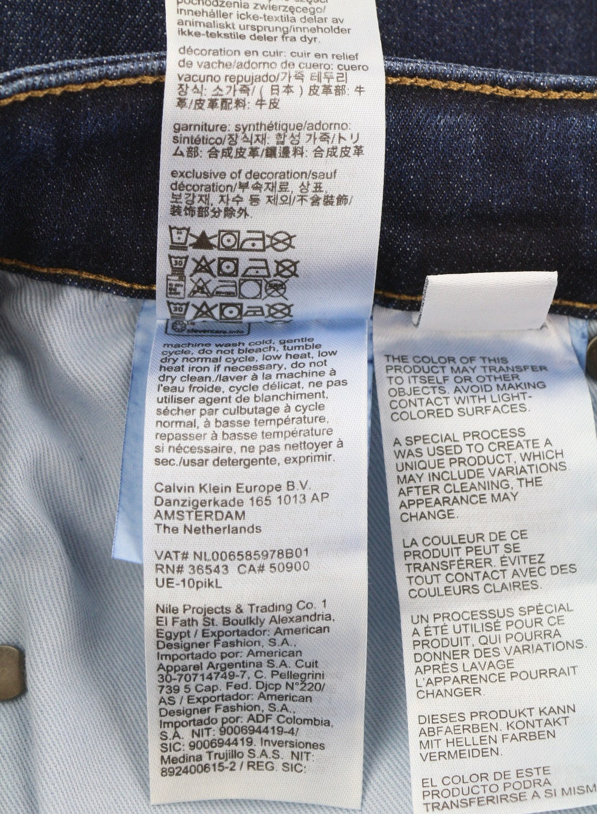 CALVIN KLEIN Tapered Rinse Blue Men Jeans W30/L30 Dark Blue Logo Denim