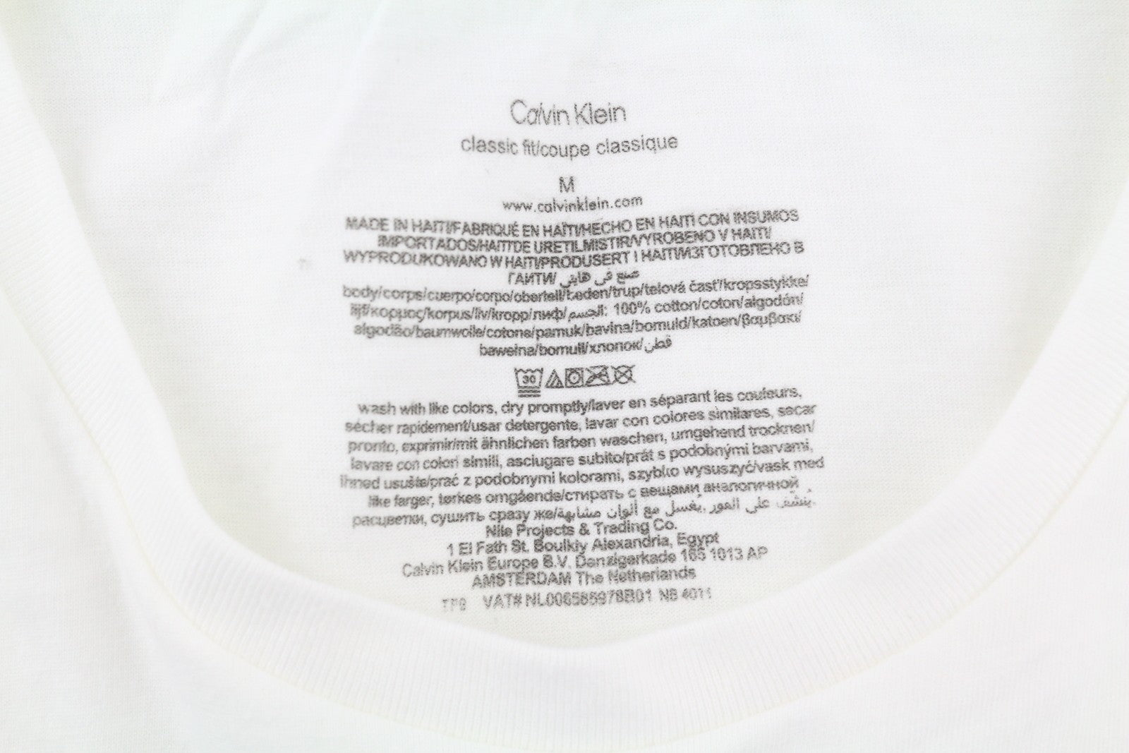 CALVIN KLEIN Classic Men T-Shirt M White Crew Neck Short Sleeve 2 Pack