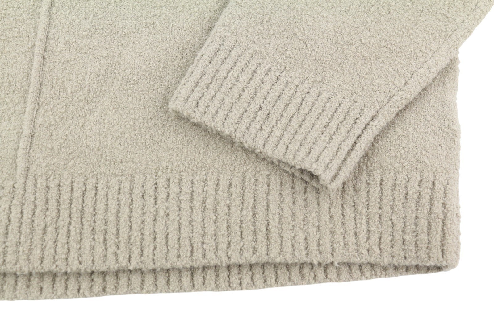 CALVIN KLEIN High Texture Men Jumper L Beige Patch Logo RRP139