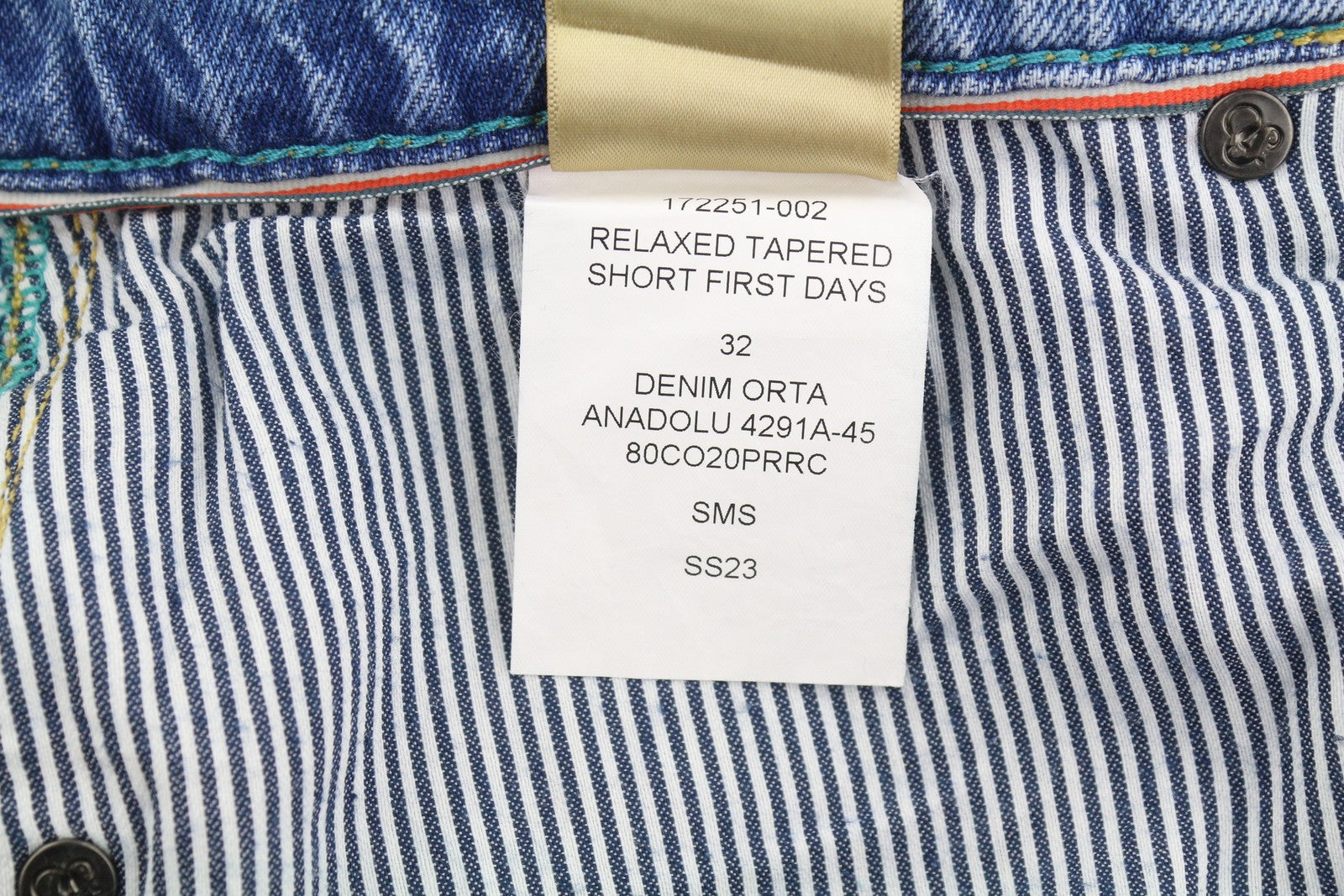 SCOTCH & SODA Dean Men Shorts W32 Denim Blue Faded Distress Loose Tapered Fit