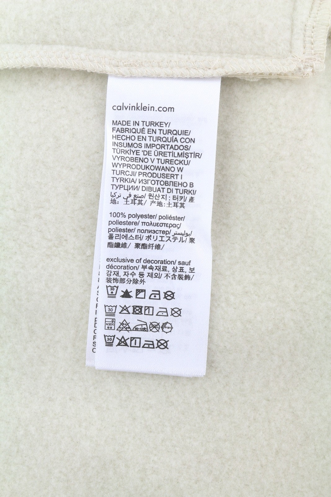 CALVIN KLEIN Premium Polar Fleece Men Sweatshirt L Beige RRP179